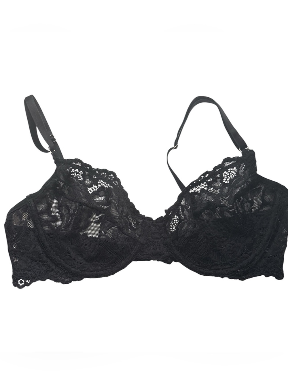 Black Lace Underwire Bra - Elegant Support